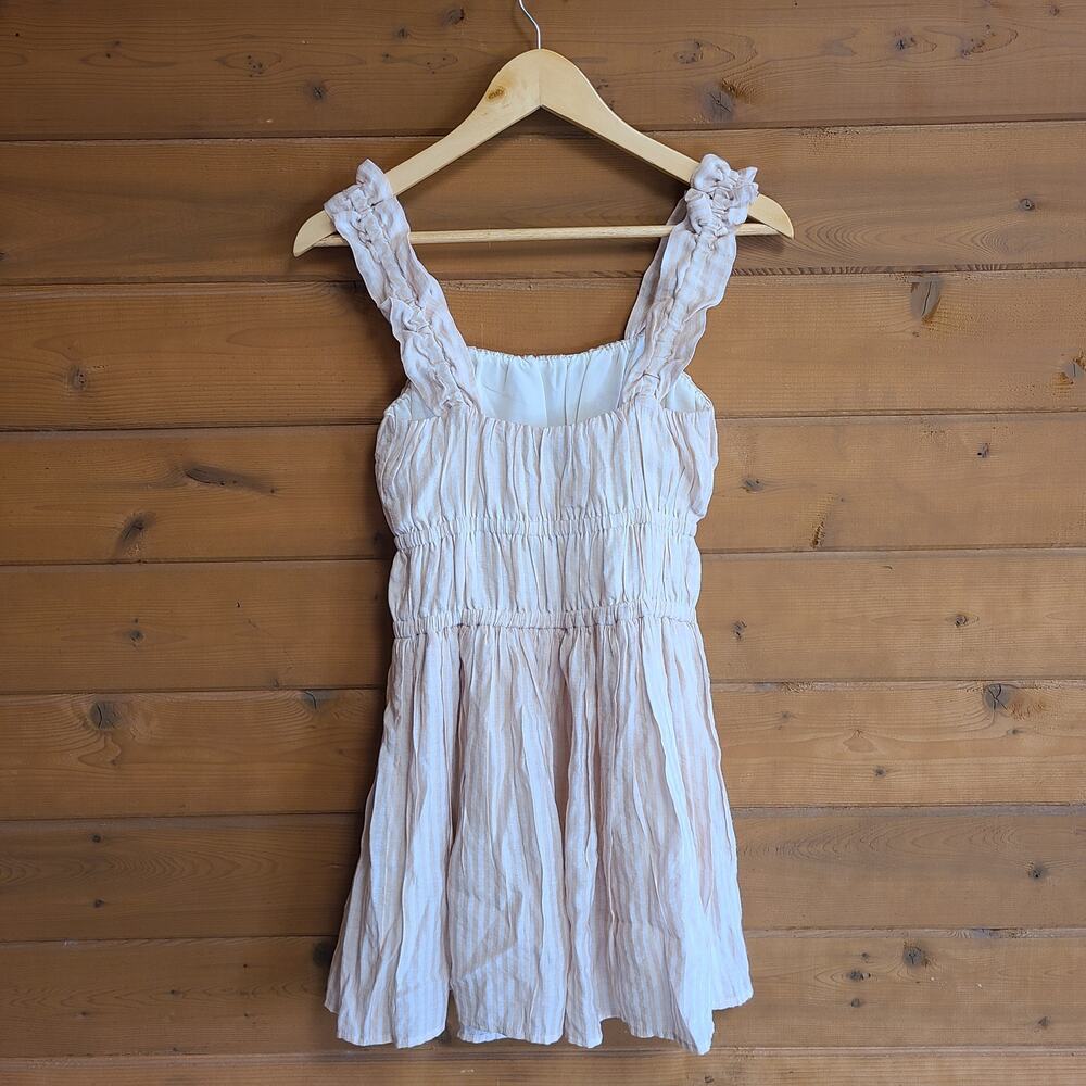 House of Harlow Romper Dress Estrella Ivory Stripe Small Tank Top Boho Mini Prep - Picture 4 of 6